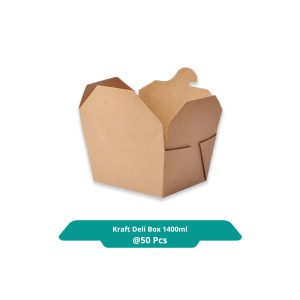 KRAFT DELI BOX (800ml, 1080ml, 1400ml, 2000ml) - 1400ml